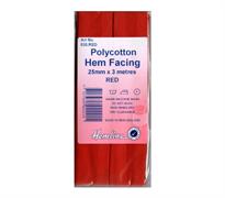 Polycotton Hem Facing - Red 25mm x 3m